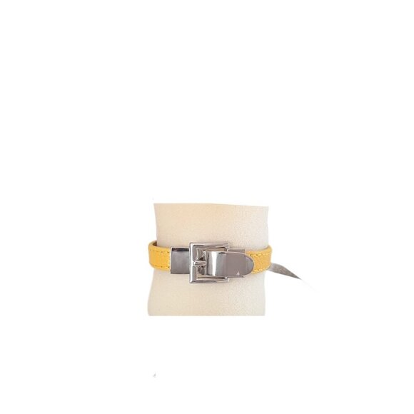 Carolee New York Yellow Leather Cuff Belt Bracelet - Picture 4 of 10